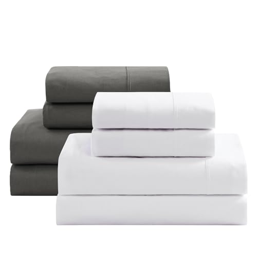 LANE LINEN 100% Organic Cotton King Sheet Set, 4PC Cotton Sheets King Size, Breathable Bedding Sheet & Pillowcases, Hotel Luxury Bed Sheets Set, 15