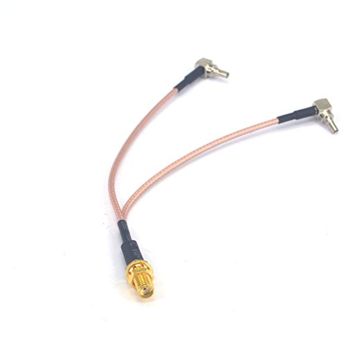 YOTENKO SMA -CRC9 Adapter SMA Female to Y Type 2 X CRC9 Rightangle Connector Splitter Combiner Cable Pigtail RG 316 15CM - Thumbnail 4