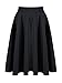 PERSUN Women's Basic Flared High Waist Midi Skater Skirt,White,M