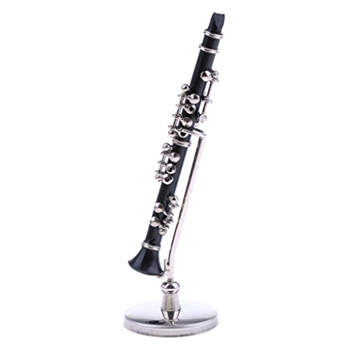 MonkeyJack Miniature ABS Plastic Black Clarinet Musical Instrument with Box for 1/12 Dollhouse Music Room Decoration