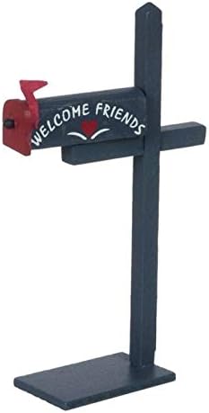 International Miniatures Dollhouse Miniature Country Blue Mailbox