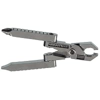 Swiss+Tech ST50022 Polished SS 6-in-1 Key Ring Multitool with Screwdrivers, Pliers, Wire Cutter/Stripper