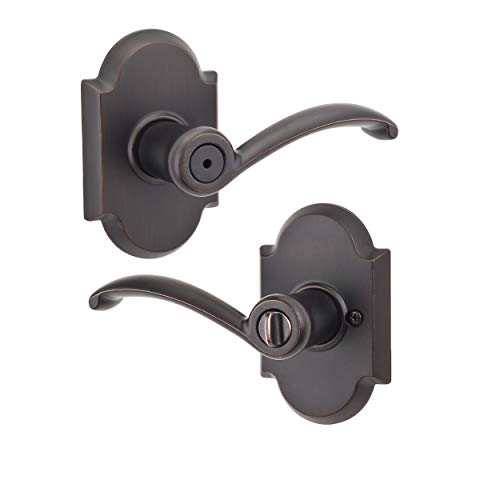 Kwikset Austin Door Handle Lever with Traditional Design for Home Bedroom or Bathroom Privacy in