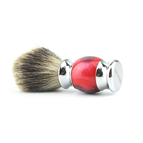 VICYUNS Luxury Grooming Shaving Set for Men Including Double-sided Razor, Allergy Shaving Soap, Stainless Steel Mirror Bowl, Hair Shaving Brush,10 Replacement Blades (Red)
