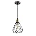 YOBO Lighting Vintage Oil Rubbed Bronze Polygon Wire Pendant Light Art Deco