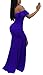 Women Formal Ruffle Off The Shoulder Bodycon Side Split Mermaid Evening Party Dress
