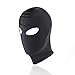 LUOEM Full Cover Zentai Hood Mask Elastic Black Breathable Open Eyes Face Cover Blindfold Mask Cosplay Costume Hood Unisex Headgear Size M