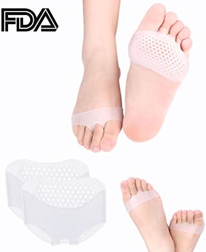 Metatarsal Pads Ball of Foot Cushion Soft Gel Ball of Forefoot Pads Mortons Neuroma Callus Metatarsal Foot Pain Relief for Men and Women, Prevent Calluses & Blisters