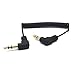 RIIPOO 30cm Mini Coiled 3.5mm Headphone Cable - 2-Pack, 90 Degree 1/8