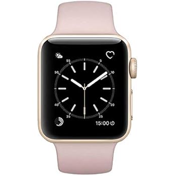 Apple Watch Series 2 Smartwatch 42mm Gold Aluminum Case Pink Sport Band (Pink Sport Band) (Pink) (Renewed)