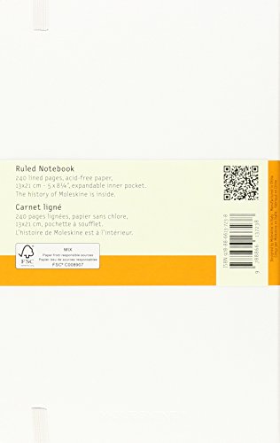 Moleskine Classic Notebook Large Ruled White Hard Cover (5 X 8.25) (Classic N.. 11 31v%2BrKKpjFL