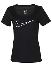 Nike - Camiseta para mujer, diseño con texto en inglés "Just Do It Graphic", color negro, S
