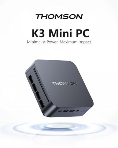 THOMSON K3 Mini PC, АMD Ryzen 7 7730U (8C/16T, up to 4.5GHz), 16GB DDR4 512GB M.2 SSD Mini Computer W-11 Pro, WiFi 6, BT5.2, 4K Triple Screen Mini Tower PC and VESA for Office/Design/School.