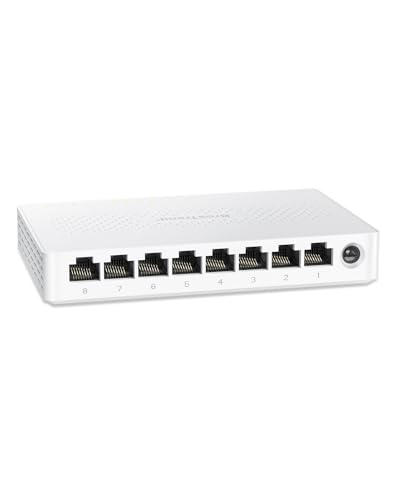 BrosTrend 8 x 2.5 Gigabit Ports Ethernet Network Switch, 2.5 Gbps Unmanaged LAN Switch 8 Port for Home or SOHO Networks Fanless Desktop/Wall Mounting Plug and Play, Lifetime Protection LAN Splitter