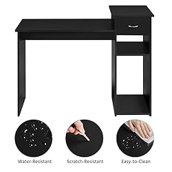 Topeakmart Small White Computer Desk with Drawers
