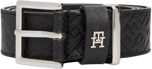 Donna Cintura Square 3,0 cm in Pelle, Blu (Black), 95 cm