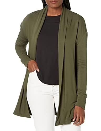 Daily Ritual Women's Supersoft Terry Relaxed-Fit Open Sweatshirt