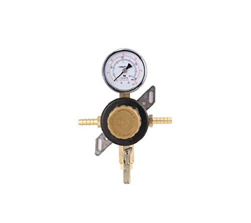 TAPRITE - E-T1661ST-02 Secondary Beer Regulator, 1P1P, 3/8" Barb in/Thru, 5/16" Barb Shut-Off, 60LB Gauge