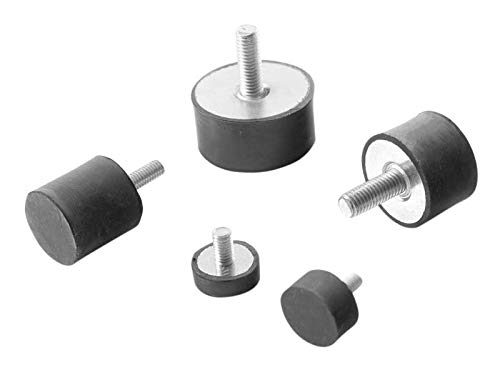 Machine Foot Furniture Foot Rubber Metal Element with One-Sided Thread Various Sizes Type D (M8 x 23, 40 x 15)