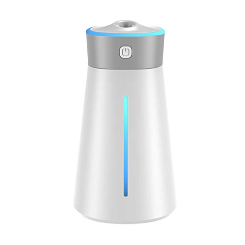 IKER USB Portable Humidifiers with Night Light and Water Tank, Great Cool Mist Air Diffuser with Adjustable Mist Modes, Perfect for Bedroom Office Car and Travel (White-01) - Thumbnail 7