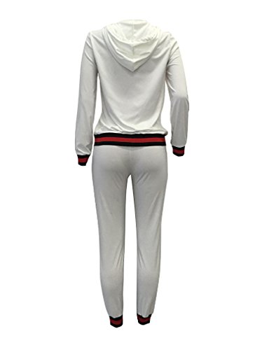 Womens 2 Piece Outfits Hoodies and Pants Set Sweatsuits Tracksuits White M