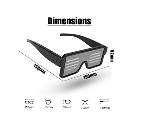 RED LED Flash Glasses 8 Adjustable Patterns Luminous Flashing Shades Eye Wear For Birthday Party Corporate Events Raves Music Festivals Nightclubs Concerts Weddings Dancing Group Fitness Great Gift