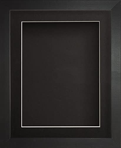 Radcliffe Black Wooden Deep Box 3D 8x6" Frame with Black Mount for Image 5x3", Black Backing Board * Choice of Sizes* Fitted with Real Glass — image 1