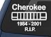 Jeep Cherokee 1984-2001 R.I.P. Decal Sticker - White 7
