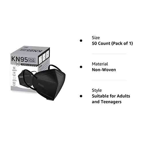 YIDERBO KN95 Face Masks 50Pack, 5Ply Breathable Disposable Face Mask