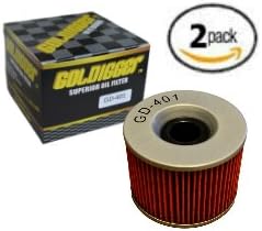 GOLDIGGER After Market HF401 &amp; KN-401 Replacement Superior Oil Filter Motorcycle/Dirt Bike Honda CB1000C CB1100F CB350F CB400F CB500 Kawasaki 440 LTD 650 CSR Concours 1000 Ninja 250R 600R (2 Pack)