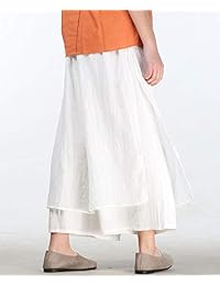 Mordenmiss Pantalones de pierna ancha, sueltos, con capas, informales, para damaes