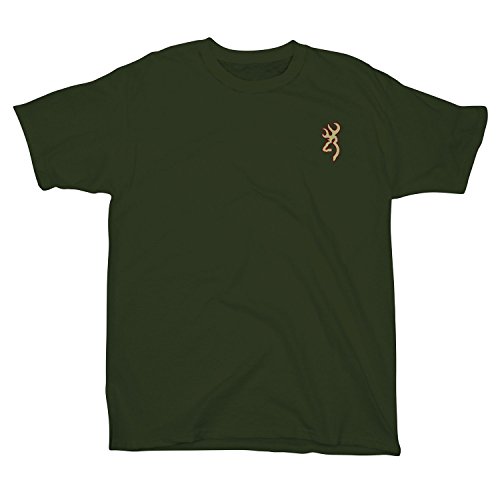 Browning youth boys deer label short sleeved t-shirt military gre…