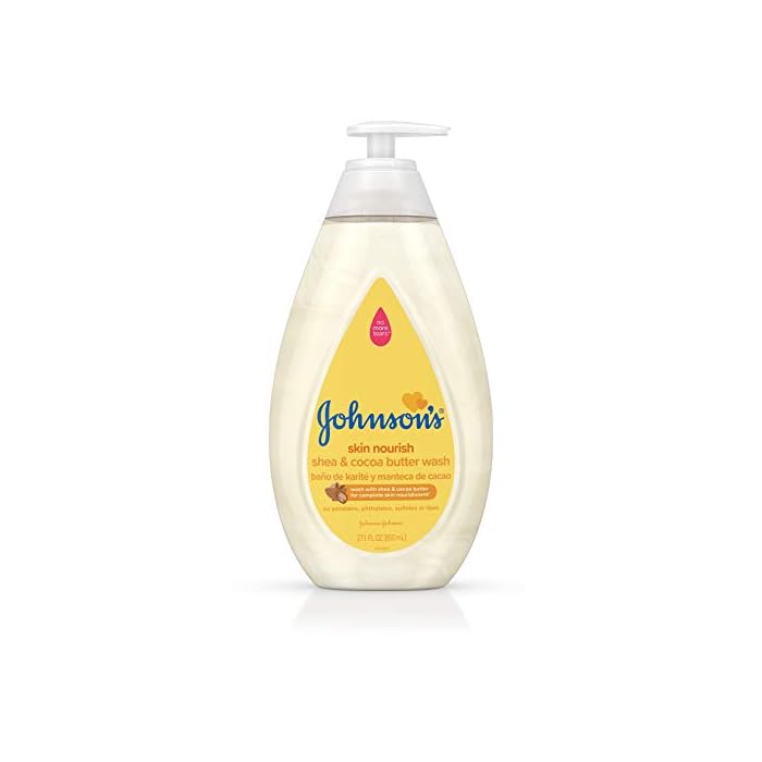 Johnson's Skin Nourishing Baby Wash with Shea & Cocoa Butter, Hypoallergenic & Tear Free Baby Wash, 27.1 fl. oz