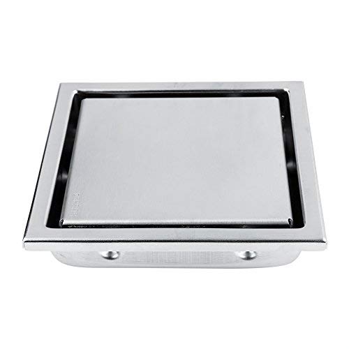 Shower Floor Drain with Removable Square Pattern Cover Invisible Thickened Stainless Steel Leveling Feet Hair Strainer Home Hotel Bathroom Accessories (#1)