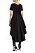 YouSun Women's Casual Chic Blouse Short Sleeve Round Neck Dovetail Hem T-Shirt