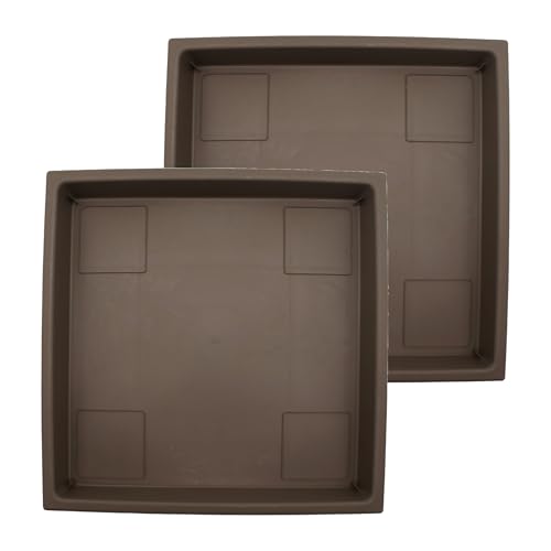 The HC Companies 11 Inch Accent Square Plant Saucer, Lightweight UV-Resistant P…