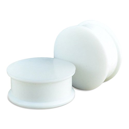 1 Pair White Soft Silicone Flexible Ear Plugs Gauges