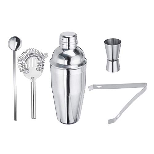 NXYJD 5 stücke Set 750ml Edelstahl Cocktail Shaker Mixer Kit Bar Bartender Shaker Löffel EIS Tong Werkzeuge Set