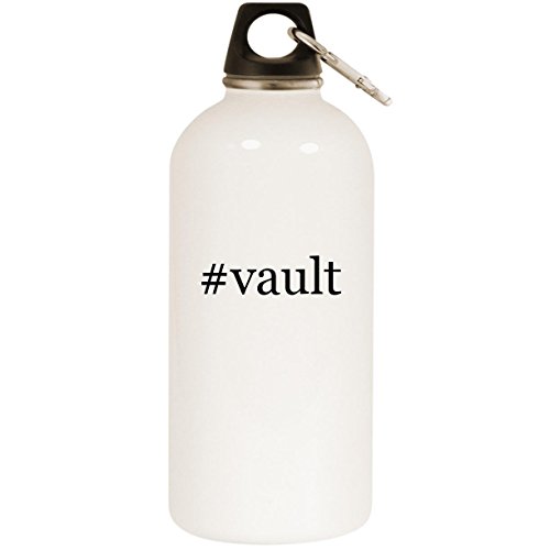 Molandra Products #Vault - White Hashtag 20oz Stainless Steel Water Bottle with Carabiner
