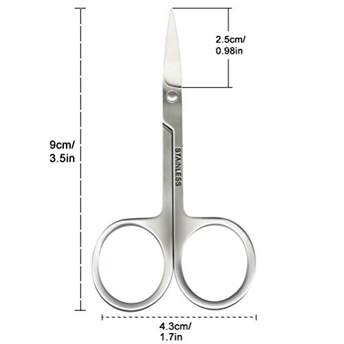 Small Scissors Stainless Steel Trimmer Scissors Sharp Eyebrow Tools for Women Eyelash Hair Trimmer Men Beard Nose Hair Grooming Scissors BLUETOP - Thumbnail 5