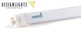 Hyperikon T8 LED Light Tube, 4ft, 18W (36W equivalent), 5000K (Crystal White Glow), Single Ended Power, Frosted Cover, UL-Listed & DLC Approved