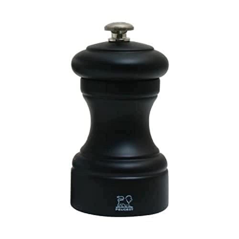 PEUGEOT - Bistro 10 cm Pepper Mill - Classic Grind System - Made with PEFC Certified Wood - Lifetime Guaranteed Mechanism - Made in France - Matt Black Colour