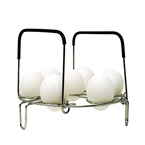 2 Silicone mold egg bites and steamer rack with handles | 6 & 8 qt instant pot & pressure cooker accessory | Reusable food storage & freezer tray with lid | 2 sets, 2 lids, 1 spoon, free e-cookbook