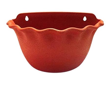 ZIMBLE Plastic Platinum Pot Set (Terracotta) (Pack of 2)