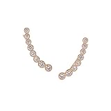 Humble Chic Women's Shooting Star Crawlers - Curved Ear Cuff Graduated Bezel Set CZ Climber Earrings