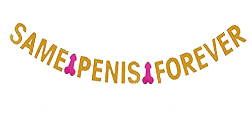 Topfunyy Same Pines Forever Gold Glitter Garland for Bachelorette Party Bridal Shower Decorations