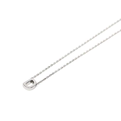 Me Plus Petite Initial Letter Alphabet Pendant Charm Gold Dipped Necklace Gold Silver Rosegold (23 Letters) (D - Silver) - Thumbnail 2