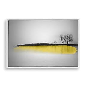 Framed Canvas Wall Art Black and White Scenery Canvas Prints Home Artwork Decoration for Living Room,Bedroom - 16x24 inches