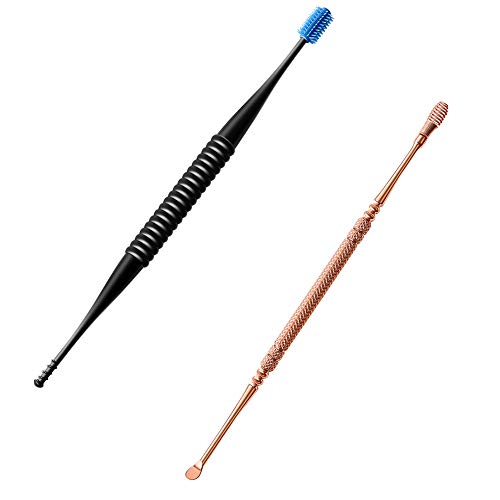 Ear Wax Removal Cleaner Tool Kit, FresherAcc 4 Types Earwax Remover Curette Picks Soft Reusable Silicone Stainless Ear Wax Removal System with Portable Storage Box for Men and Women (Blue & Rose Gold) - Thumbnail 7