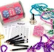 Bunco Game Kit with BONUS - 1 doz Dice Mardi Gras Beads